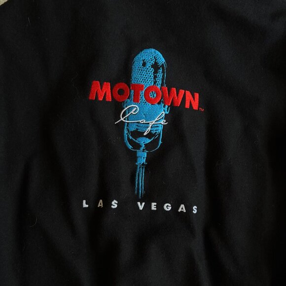 Rare Vintage 90s 'Motown Cafe' Las Vegas Leather Varsity Jacket Iconic - Picture 3 of 13